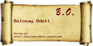 Belovay Odett névjegykártya